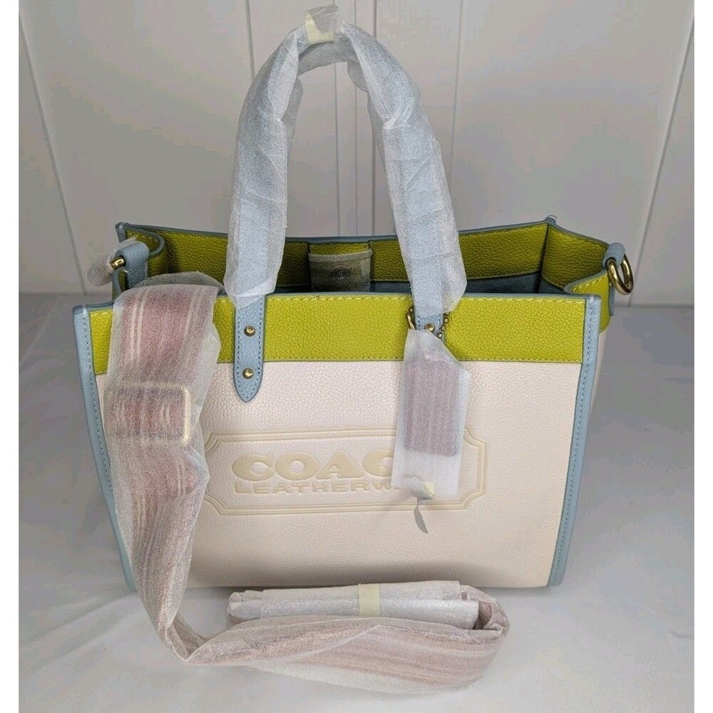 Coach Field tote 30, Colorblock with coach badge, Chalk Multi, NWT - Picture 6 of 10